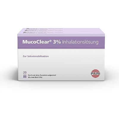 PARI MucoClear 3% Inhalation Solution – Pack of 60 – Mucus Relief & Easy Expectoration from Sinuses & Lungs – Sterile, Preservative Free – Suitable for All Ages PARI MucoClear 3% Inhalation Solution – Pack of 60 – Mucus Relief & Easy Expectoration from Sinuses & Lungs – Sterile, Preservative Free – Suitable for All Ages