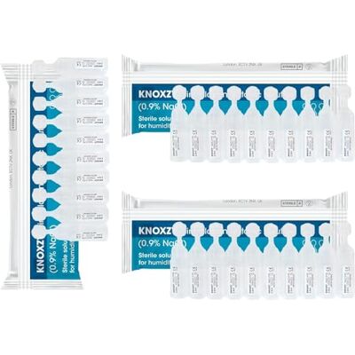 KNOXZY Isotonic Saline Solution 0.9% Sodium Chloride NaCl Inhalation Saline Solution for Humidifying The Airways 2.5 ml Unit Dose Vials, Pharmaceutical Grade (Isotonic 30 Vials) KNOXZY Isotonic Saline Solution 0.9% Sodium Chloride NaCl Inhalation Saline Solution for Humidifying The Airways 2.5 ml Unit Dose Vials, Pharmaceutical Grade (Isotonic 30 Vials)