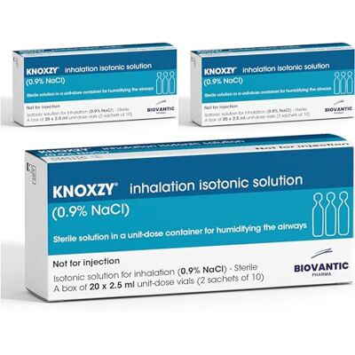 KNOXZY Isotonic Saline Solution 0.9% Sodium Chloride NaCl Inhalation Saline Solution for Humidifying The Airways Unit Dose Vials, Pharmaceutical Grade (Isotonic 60 Vials) KNOXZY Isotonic Saline Solution 0.9% Sodium Chloride NaCl Inhalation Saline Solution for Humidifying The Airways Unit Dose Vials, Pharmaceutical Grade (Isotonic 60 Vials)
