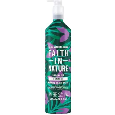 FAITH IN NATURE Natural Shampoo Aluminium Bottle Vegan & Cruelty Free, No SLS or Parabens 500ml, Lavender & Geranium FAITH IN NATURE Natural Shampoo Aluminium Bottle Vegan & Cruelty Free, No SLS or Parabens 500ml, Lavender & Geranium