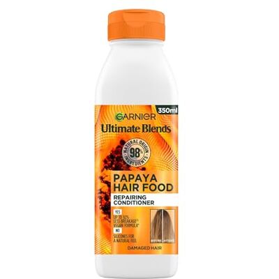 Garnier Ultimate Blends Conditioner For Damaged Hair Papaya Hair Food Conditioner by Ultimate Blends 98 Percent Natural Origin Ingredients 350 ml Pack of 6 Garnier Ultimate Blends Conditioner For Damaged Hair Papaya Hair Food Conditioner by Ultimate Blends 98 Percent Natural Origin Ingredients 350 ml Pack of 6