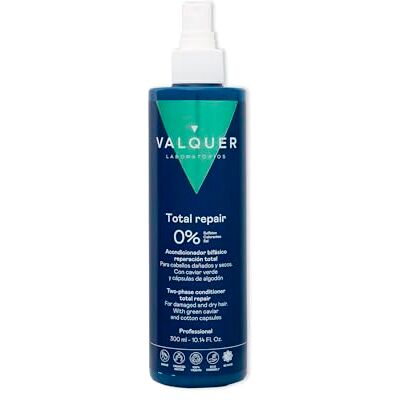 Valquer Laboratorios VALQUER Total Repair Biphasic Conditioner Zero Formula Repairs, Softens & Nourishes Dry and Damaged Hair Intense Hydration with Green Caviar & Cotton Capsules Vegan 300 ml Valquer Laboratorios VALQUER Total Repair Biphasic Conditioner Zero Formula Repairs, Softens & Nourishes Dry and Damaged Hair Intense Hydration with Green Caviar & Cotton Capsules Vegan 300 ml