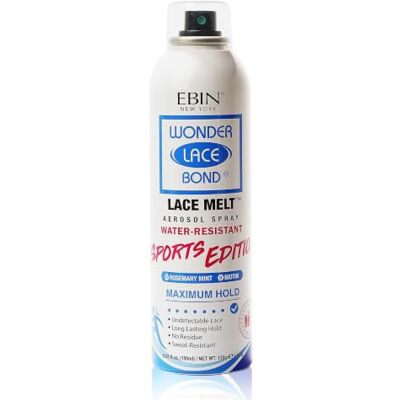 EBIN NEW YORK Wonder Lace Bond Melt Aerosol Spray Sports Edition 180 ml – Melting Spray for Lace Wigs with Strong Hold, Rosemary Mint for Scalp Comfort, Water-Resistant for Active Wear EBIN NEW YORK Wonder Lace Bond Melt Aerosol Spray Sports Edition 180 ml – Melting Spray for Lace Wigs with Strong Hold, Rosemary Mint for Scalp Comfort, Water-Resistant for Active Wear