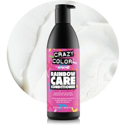 Crazy Color Rainbow Conditioner for Colour Treated Hair Bleached, Dyed, Damaged & Dry Hair. Nourish, Protect and & Cleanse Dyed Hair. Preserve Hair Colour, Pigment Compatible 1000 ml Crazy Color Rainbow Conditioner for Colour Treated Hair Bleached, Dyed, Damaged & Dry Hair. Nourish, Protect and & Cleanse Dyed Hair. Preserve Hair Colour, Pigment Compatible 1000 ml