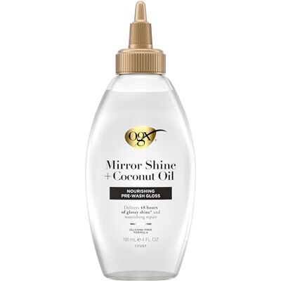 OGX Mirror Shine + Coconut Oil Nourishing Pre-Wash Gloss 118ml OGX Mirror Shine + Coconut Oil Nourishing Pre-Wash Gloss 118ml