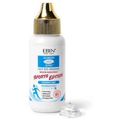 EBIN NEW YORK EBIN Wonder Lace Bond Wig Glue, Sports Edition, Sweat Resistant, 35ml Water based liquid wig adhesive: Maximum hold rosemary leaf extract water and sweat resistant dries clear latex free EBIN NEW YORK EBIN Wonder Lace Bond Wig Glue, Sports Edition, Sweat Resistant, 35ml Water based liquid wig adhesive: Maximum hold rosemary leaf extract water and sweat resistant dries clear latex free