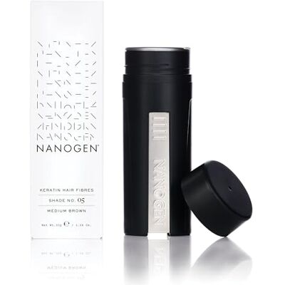 Nanogen Instant Thickening Hair Fibres Medium Brown 30g Natural Keratin fibers cover thinning hair, extensions, alopecia. Thicker, fuller hair instantly. Nanogen Instant Thickening Hair Fibres Medium Brown 30g Natural Keratin fibers cover thinning hair, extensions, alopecia. Thicker, fuller hair instantly.
