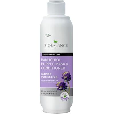 BIOBALANCE back to nature BioBalance Bakuchiol Purple Mask & Conditioner 330ml Toning Purple Conditioner Neutralise Yellow & Brassy Tones Perfect for Blonde, Platinum & Grey Hair Anti Dandruff Sulphate Free BIOBALANCE back to nature BioBalance Bakuchiol Purple Mask & Conditioner 330ml Toning Purple Conditioner Neutralise Yellow & Brassy Tones Perfect for Blonde, Platinum & Grey Hair Anti Dandruff Sulphate Free