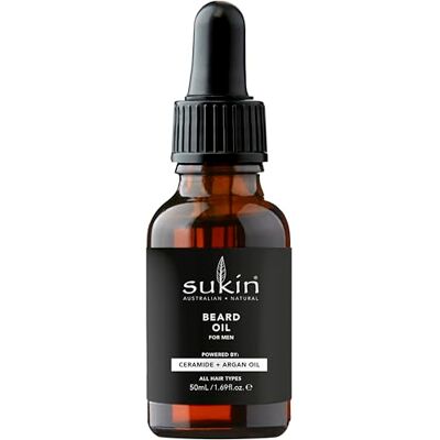 Sukin Beard Oil Natural Mens Beard Care Contains Ceramides, Sweet Almond, Crambe, Argan Oil, Jojoba Oil and More Hydrating and Strengthening for All Hair Types 50ml Sukin Beard Oil Natural Mens Beard Care Contains Ceramides, Sweet Almond, Crambe, Argan Oil, Jojoba Oil and More Hydrating and Strengthening for All Hair Types 50ml
