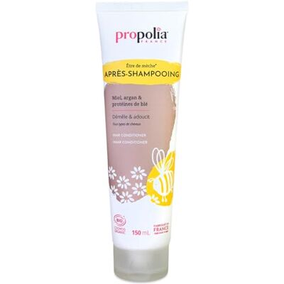 Propolia Organic Detangling and strengthening conditioner Softness and shine Extra gentle Dry and damaged hair Honey, Argan and Wheat Protein Made in France 150 ml Propolia Organic Detangling and strengthening conditioner Softness and shine Extra gentle Dry and damaged hair Honey, Argan and Wheat Protein Made in France 150 ml