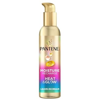 Pantene Pro-V Moisture Recharge Heat & Glow Leave-In Cream 135ml. Protects against Humidity, Frizz and Heat. With Heat-Activated Pro-V Formula. Non-Stop Softness and Shine Without Weigh Down Pantene Pro-V Moisture Recharge Heat & Glow Leave-In Cream 135ml. Protects against Humidity, Frizz and Heat. With Heat-Activated Pro-V Formula. Non-Stop Softness and Shine Without Weigh Down