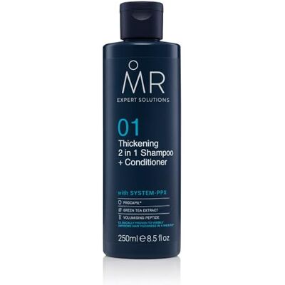 MR. MR 2 in 1 Thickening Shampoo & Conditioner (250ml) Hair Thickening System for Men with Strengthening PPX Vegan & Cruelty Free for Hair Growth MR. MR 2 in 1 Thickening Shampoo & Conditioner (250ml) Hair Thickening System for Men with Strengthening PPX Vegan & Cruelty Free for Hair Growth