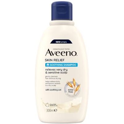Aveeno Skin Relief Soothing Shampoo, With Soothing Oat, Suitable For very dry sensitive Scalp, Suitable for Thin & Fragile Hair, Soap Free, High Tolerance Formula, 300ml Aveeno Skin Relief Soothing Shampoo, With Soothing Oat, Suitable For very dry sensitive Scalp, Suitable for Thin & Fragile Hair, Soap Free, High Tolerance Formula, 300ml