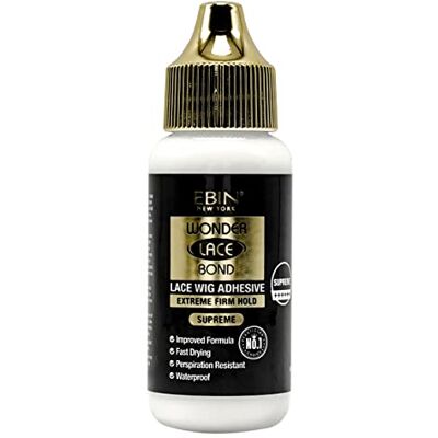 EBIN NEW YORK Wonder Lace Bond Supreme Hold Lace Wig Glue 34 ml Supreme, Maximum Strength, Waterproof, Quick Drying, Latex Free, Long-Lasting Invisible Wig Adhesive for Professional Use EBIN NEW YORK Wonder Lace Bond Supreme Hold Lace Wig Glue 34 ml Supreme, Maximum Strength, Waterproof, Quick Drying, Latex Free, Long-Lasting Invisible Wig Adhesive for Professional Use