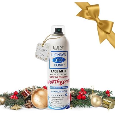 EBIN NEW YORK Wonder Lace Bond Melt Aerosol Spray Sports Edition 180 ml – Melting Spray for Lace Wigs with Strong Hold, Rosemary Mint for Scalp Comfort, Water-Resistant for Active Wear EBIN NEW YORK Wonder Lace Bond Melt Aerosol Spray Sports Edition 180 ml – Melting Spray for Lace Wigs with Strong Hold, Rosemary Mint for Scalp Comfort, Water-Resistant for Active Wear