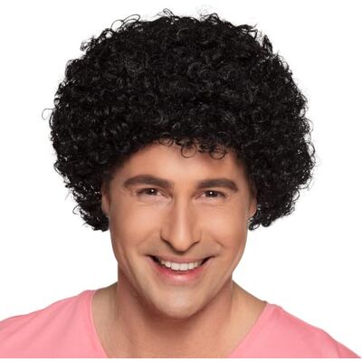 Boland 85928 Black Wig with Curls, Curly Wig for Costumes, Synthetic Hair for Carnival and Theme Party Boland 85928 Black Wig with Curls, Curly Wig for Costumes, Synthetic Hair for Carnival and Theme Party
