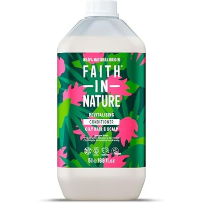 FAITH IN NATURE Natural Dragon Fruit Conditioner, Revitalising for Oily Hair & Scalp, Vegan & Cruelty Free, No SLS, Silicones or Parabens, 5L Refill Pack FAITH IN NATURE Natural Dragon Fruit Conditioner, Revitalising for Oily Hair & Scalp, Vegan & Cruelty Free, No SLS, Silicones or Parabens, 5L Refill Pack