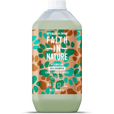 FAITH IN NATURE Natural Coconut Dog Shampoo, Vegan & Cruelty Free,No SLS,Silicones or Parabens, Detangling, For Curly Coats, 5L Refill Pack FAITH IN NATURE Natural Coconut Dog Shampoo, Vegan & Cruelty Free,No SLS,Silicones or Parabens, Detangling, For Curly Coats, 5L Refill Pack