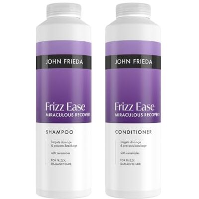 John Frieda Miraculous Recovery Shampoo & Conditioner 500ml x2. Repair Care Duo for Frizzy Hair and Smooth Feel John Frieda Miraculous Recovery Shampoo & Conditioner 500ml x2. Repair Care Duo for Frizzy Hair and Smooth Feel