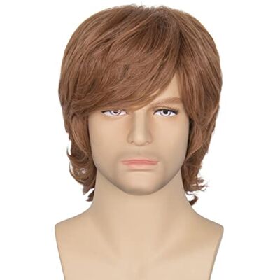 M MISS U HAIR Miss U Hair Shaggy Wig Men Short Wavy Brown Wig Halloween Cosplay 60s 70s Male Rocker Costume Hair M MISS U HAIR Miss U Hair Shaggy Wig Men Short Wavy Brown Wig Halloween Cosplay 60s 70s Male Rocker Costume Hair