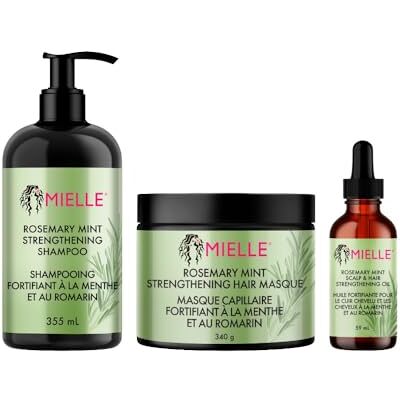Mielle Rosemary Mint Hair Care Bundle – Shampoo, Hair Oil & Masque for Nourished & Strengthened Hair, Scalp Treatment & Growth (Pack of 3) Mielle Rosemary Mint Hair Care Bundle – Shampoo, Hair Oil & Masque for Nourished & Strengthened Hair, Scalp Treatment & Growth (Pack of 3)