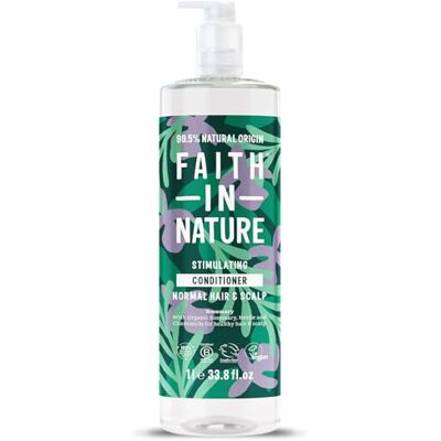 FAITH IN NATURE 1L Natural Rosemary Conditioner, Stimulating for Normal Hair & Scalp, Vegan & Cruelty Free, No SLS, Silicones or Parabens, Family Size FAITH IN NATURE 1L Natural Rosemary Conditioner, Stimulating for Normal Hair & Scalp, Vegan & Cruelty Free, No SLS, Silicones or Parabens, Family Size