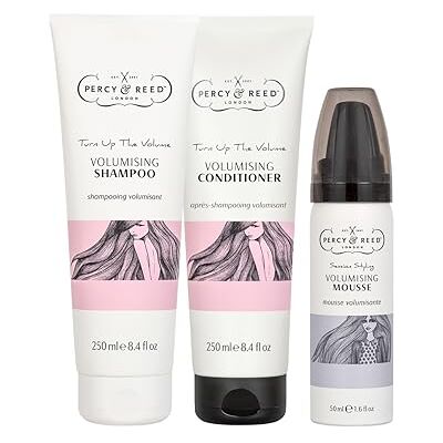 Percy & Reed Volumising Shampoo 250ml, Conditioner 250ml and Hair Mousse 50ml Bundle, Hair Growth Shampoo, Thickening Care, Long Lasting Body, Heat Pollution Protection Percy & Reed Volumising Shampoo 250ml, Conditioner 250ml and Hair Mousse 50ml Bundle, Hair Growth Shampoo, Thickening Care, Long Lasting Body, Heat Pollution Protection