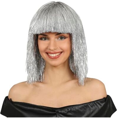 FIESTAS GUIRCA Silver Half Mane Wig Polyester 3.2cm FIESTAS GUIRCA Silver Half Mane Wig Polyester 3.2cm