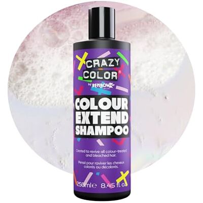 Crazy Color Extend Colour Safe Shampoo Bleached, Dyed, Damaged & Dry Hair. Preserve Hair Colour, Pigment Compatible, 250 ml Crazy Color Extend Colour Safe Shampoo Bleached, Dyed, Damaged & Dry Hair. Preserve Hair Colour, Pigment Compatible, 250 ml