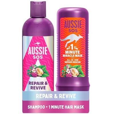 Aussie - Repair And Revive - Shampoo and Deep Conditioner - Hair Mask - Hair Care Set Aussie - Repair And Revive - Shampoo and Deep Conditioner - Hair Mask - Hair Care Set