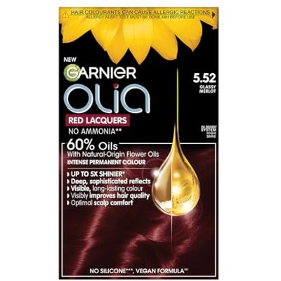 Olia 5.52 Glassy Merlot Red Lacquer: No-ammonia, 60% oil-powered for intense, deep, shiny, resistant reds. Cruelty-free & vegan, delivering vibrant, long-lasting merlot with high gloss. Olia 5.52 Glassy Merlot Red Lacquer: No-ammonia, 60% oil-powered for intense, deep, shiny, resistant reds. Cruelty-free & vegan, delivering vibrant, long-lasting merlot with high gloss.