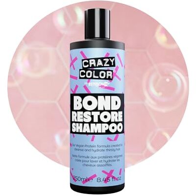 Crazy Color Bond Restore Shampoo for Dry Damaged Hair, Bleached, Coloured, Broken, Curly or Frizzy Hair. Vegan, Cruelty & Sulphate Free, 250ml Crazy Color Bond Restore Shampoo for Dry Damaged Hair, Bleached, Coloured, Broken, Curly or Frizzy Hair. Vegan, Cruelty & Sulphate Free, 250ml