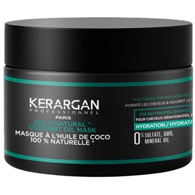KERARGAN – Moisturizing Coconut Oil Hair Mask – Intensive Treatment for Dehydrated and Damaged Hair – Deep Hydration – Free from Sulfates, GMOs, and Mineral Oil – 250ml KERARGAN – Moisturizing Coconut Oil Hair Mask – Intensive Treatment for Dehydrated and Damaged Hair – Deep Hydration – Free from Sulfates, GMOs, and Mineral Oil – 250ml
