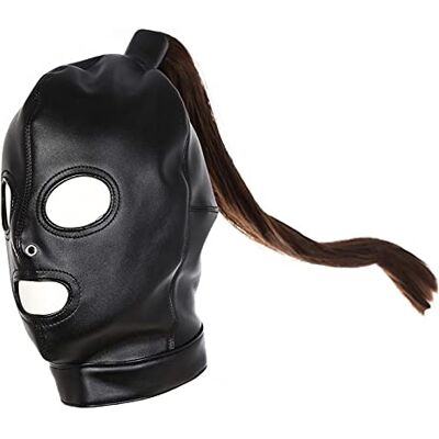 Bondage Masters Bondage Hood, Adjustable with Detachable Hair Piece Wig Bondage Masters Bondage Hood, Adjustable with Detachable Hair Piece Wig