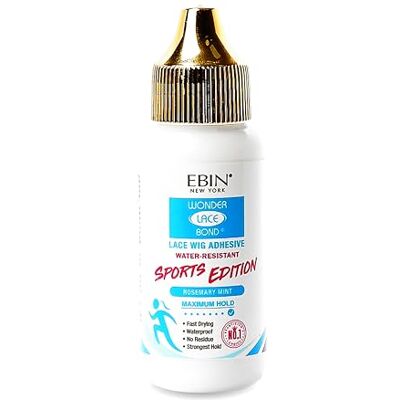 EBIN NEW YORK Wonder Lace Wig Adhesive Sports Edition 1.15oz Invisible Wig Bonding Glue with Rosemary Mint Infused Formula Water & Oil-Resistant, Non-Toxic, Supreme Hold for Secure and Natural-Looking EBIN NEW YORK Wonder Lace Wig Adhesive Sports Edition 1.15oz Invisible Wig Bonding Glue with Rosemary Mint Infused Formula Water & Oil-Resistant, Non-Toxic, Supreme Hold for Secure and Natural-Looking