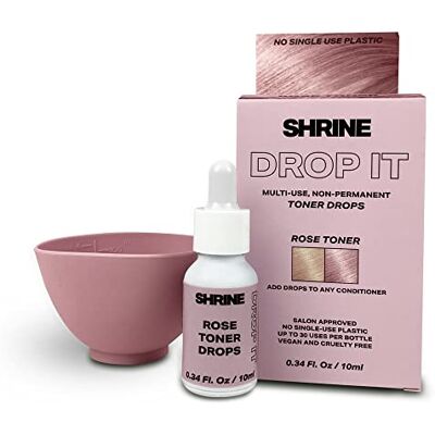 SHRINE Drop-It ROSE Toner Customisable Rose Tint Drops for Soft Pink Tones Vegan, Cruelty-Free and Damage-Free Mix with conditioner 200 drops/bottle SHRINE Drop-It ROSE Toner Customisable Rose Tint Drops for Soft Pink Tones Vegan, Cruelty-Free and Damage-Free Mix with conditioner 200 drops/bottle