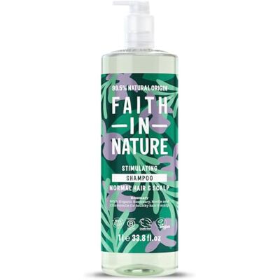 FAITH IN NATURE 1L Natural Rosemary Shampoo, Stimulating for Normal Hair & Scalp, Vegan & Cruelty Free, No SLS, Silciones or Parabens, Family Size FAITH IN NATURE 1L Natural Rosemary Shampoo, Stimulating for Normal Hair & Scalp, Vegan & Cruelty Free, No SLS, Silciones or Parabens, Family Size