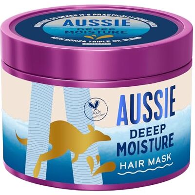Aussie Deeep Moisture Hair Mask 500ml, Rehydrates, Nourishes and Deeply Conditions Dry, Thirsty, Brittle Hair, Infused with Jojoba, Avocado and Australian Macadamia Nut Oils, Vegan and Cruelty-Free Aussie Deeep Moisture Hair Mask 500ml, Rehydrates, Nourishes and Deeply Conditions Dry, Thirsty, Brittle Hair, Infused with Jojoba, Avocado and Australian Macadamia Nut Oils, Vegan and Cruelty-Free