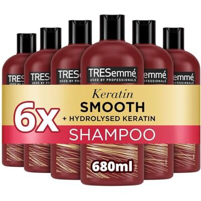 TRESemmé TRESemme Keratin Smooth Shampoo salon professional quality hair care for 72h frizz control, smoothness & shine 6x 680 ml TRESemmé TRESemme Keratin Smooth Shampoo salon professional quality hair care for 72h frizz control, smoothness & shine 6x 680 ml
