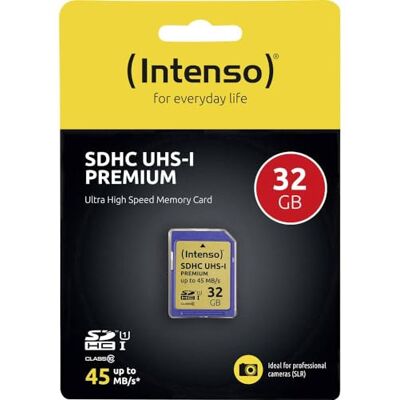 Intenso Premium SDHC Memory Card, Class 10 UHS-I, 32 GB, Blue Intenso Premium SDHC Memory Card, Class 10 UHS-I, 32 GB, Blue