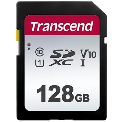 Transcend 128GB SDC300S SD UHS-I SDXC Memory Card, 100MB/s, U1, V10, C10 Compatible with DSLR, Digital Cameras, Trail Cameras, Camcorder Transcend 128GB SDC300S SD UHS-I SDXC Memory Card, 100MB/s, U1, V10, C10 Compatible with DSLR, Digital Cameras, Trail Cameras, Camcorder