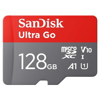 Sandisk Ultra Go micro SDXC card 128GB + SD adapter (For Android Smartphones and Tablets, Memory card up to 150 MB/s, Full HD Video, V10, A1 Faster App Performance, UHS-I, Class 10, U1) For Amazon Sandisk Ultra Go micro SDXC card 128GB + SD adapter (For Android Smartphones and Tablets, Memory card up to 150 MB/s, Full HD Video, V10, A1 Faster App Performance, UHS-I, Class 10, U1) For Amazon