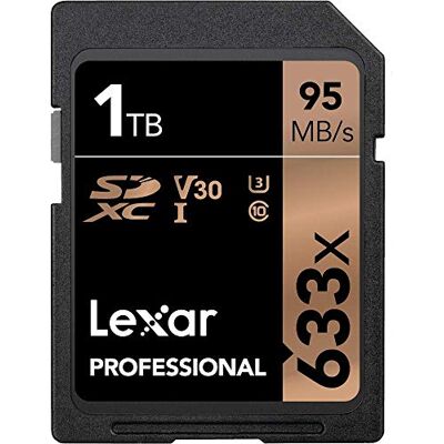 Lexar Professional 633x SD Card 1TB, SDXC UHS-I Card, Up To 95MB/s Read, for Mid-Range DSLR, HD Camcorder, 3D Cameras (LSD1TCB633) Lexar Professional 633x SD Card 1TB, SDXC UHS-I Card, Up To 95MB/s Read, for Mid-Range DSLR, HD Camcorder, 3D Cameras (LSD1TCB633)
