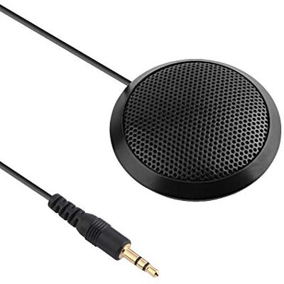 Dreokee Conference Microphone, 3.5mm Pick Up Computer Microphone Desktop Mini 360° Omnidirectional Mic for Meeting Chatting Video Conferencing Recording Sound Dreokee Conference Microphone, 3.5mm Pick Up Computer Microphone Desktop Mini 360° Omnidirectional Mic for Meeting Chatting Video Conferencing Recording Sound