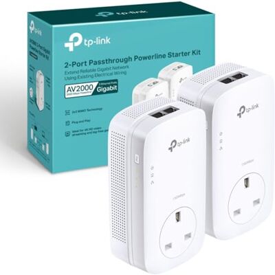 TP-Link TL-PA9020PKIT 2-Port Gigabit Passthrough Powerline Adapter Starter Kit, 2X2 MIMO, Powerline Network Adapters Speed up to 2000Mbps, 4K HD Video Streaming and Online Gaming, Plug and Play TP-Link TL-PA9020PKIT 2-Port Gigabit Passthrough Powerline Adapter Starter Kit, 2X2 MIMO, Powerline Network Adapters Speed up to 2000Mbps, 4K HD Video Streaming and Online Gaming, Plug and Play