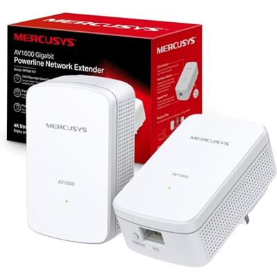 MERCUSYS MP500 KIT Powerline Adapter Kit, AV1000 Gigabit TP-Link Powerline Network Adapters, HomePlug AV2 Ethernet Over Power, Up to 1000Mbps, 300m Range, Wired Network Extender for Home, Gaming MERCUSYS MP500 KIT Powerline Adapter Kit, AV1000 Gigabit TP-Link Powerline Network Adapters, HomePlug AV2 Ethernet Over Power, Up to 1000Mbps, 300m Range, Wired Network Extender for Home, Gaming