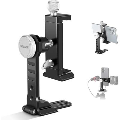 NEEWER Smartphone Tripod Mount Aluminum Alloy, 360° Rotatable Phone Stand NEEWER Smartphone Tripod Mount Aluminum Alloy, 360° Rotatable Phone Stand