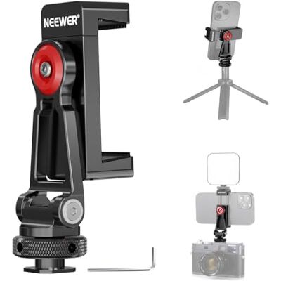 NEEWER Metal Phone Tripod Mount Adapter with Cold Shoe Base, PA001 NEEWER Metal Phone Tripod Mount Adapter with Cold Shoe Base, PA001