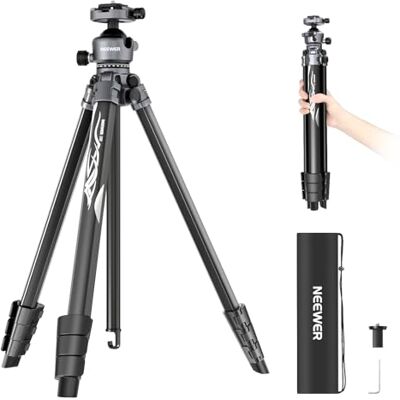 NEEWER LITETRIP LT07 61" Aluminum Travel Tripod Stand for Camera with Pan Tilt Low Profile Ball Head, Arca QR Plate Compatible with Peak Design Tripod Plate V3, Dual Center Axis, Max Load 22lb NEEWER LITETRIP LT07 61" Aluminum Travel Tripod Stand for Camera with Pan Tilt Low Profile Ball Head, Arca QR Plate Compatible with Peak Design Tripod Plate V3, Dual Center Axis, Max Load 22lb