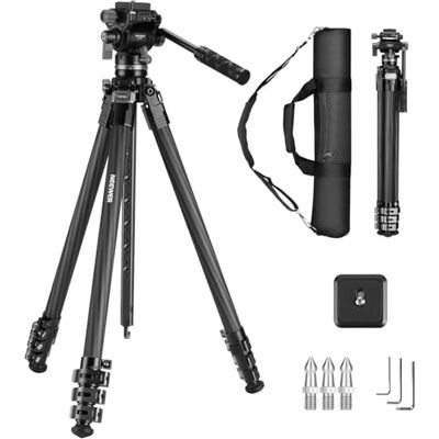 NEEWER 60.4" Travel Tripod Carbon Fiber with Detachable Damped Fluid Head, Lightweight Video Camera Stand with Metal Quick Flip Buckle, Arca Type QR Plate Compatible with Peak Design Capture V3, LT37 NEEWER 60.4" Travel Tripod Carbon Fiber with Detachable Damped Fluid Head, Lightweight Video Camera Stand with Metal Quick Flip Buckle, Arca Type QR Plate Compatible with Peak Design Capture V3, LT37